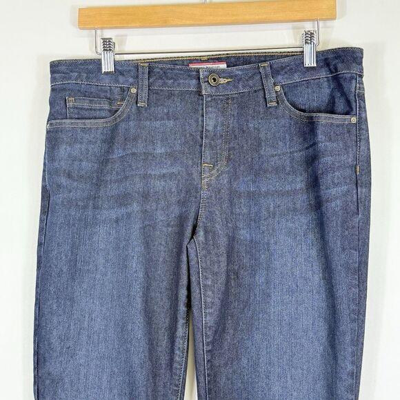Tommy Hilfiger Womens 10 Dark Distressed Wash Lightweight Skinny Denim Jeans - Picture 2 of 7